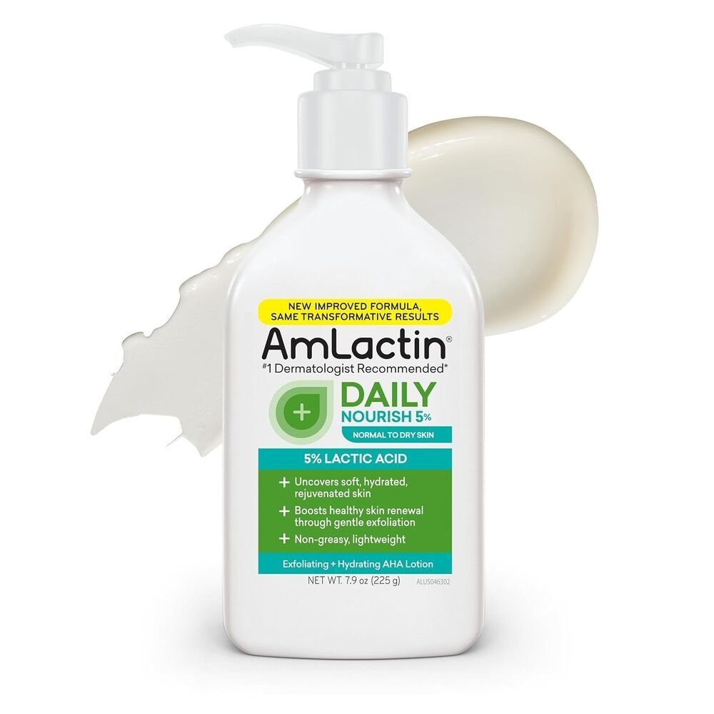 AmLactin Daily Nourish 5% Face Body Lotion Dry Skin Exfoliating Hydrating 7.9oz